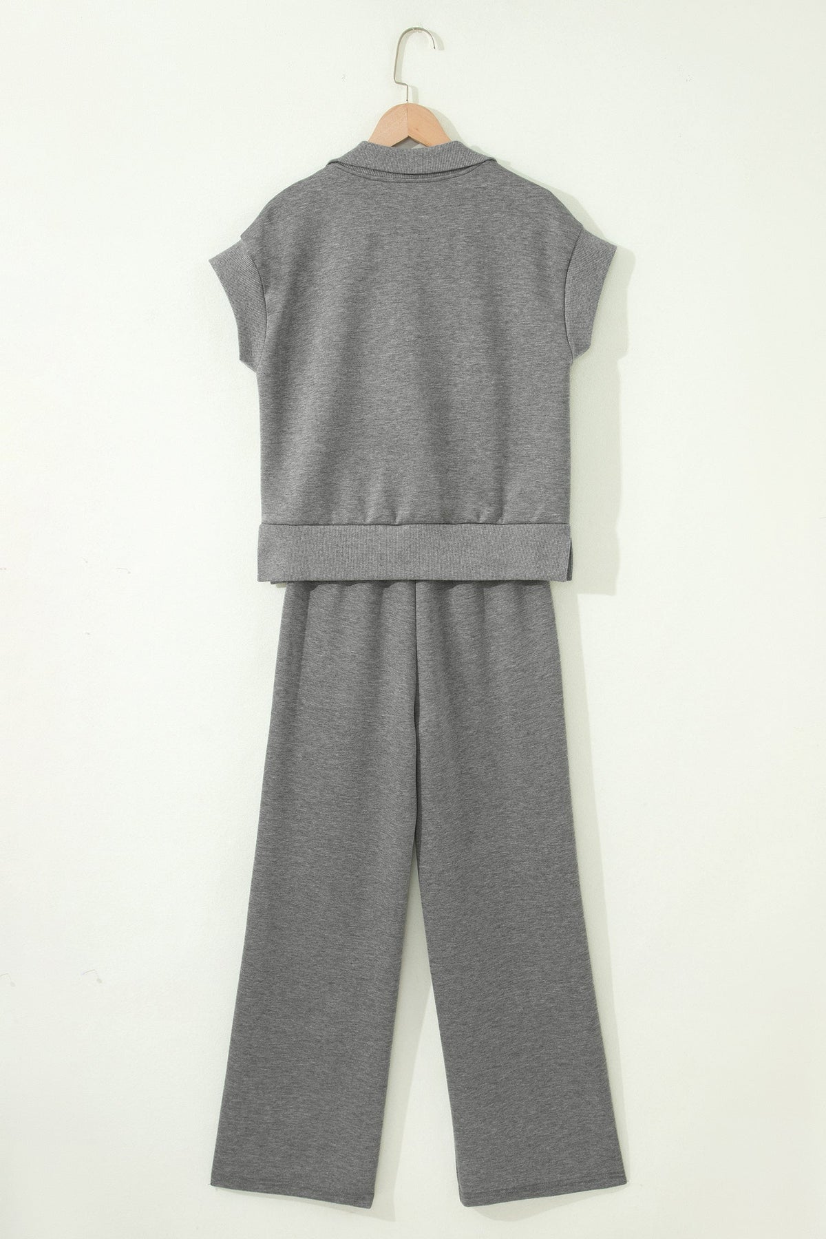 Half Zip Polo Tee & High Waist Pant Set