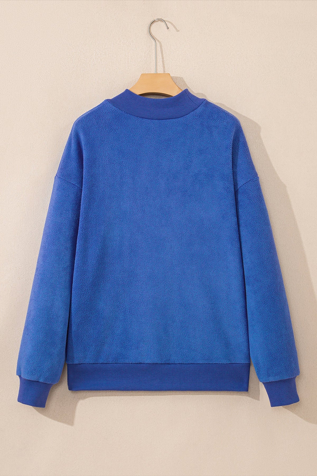 Solid Reversible Mock Neck Oversized Sweatshirt