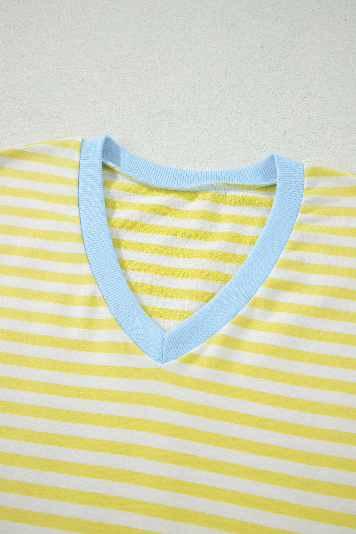 Stripe Colorblock V-Neck Tee & Drawstring Short Set
