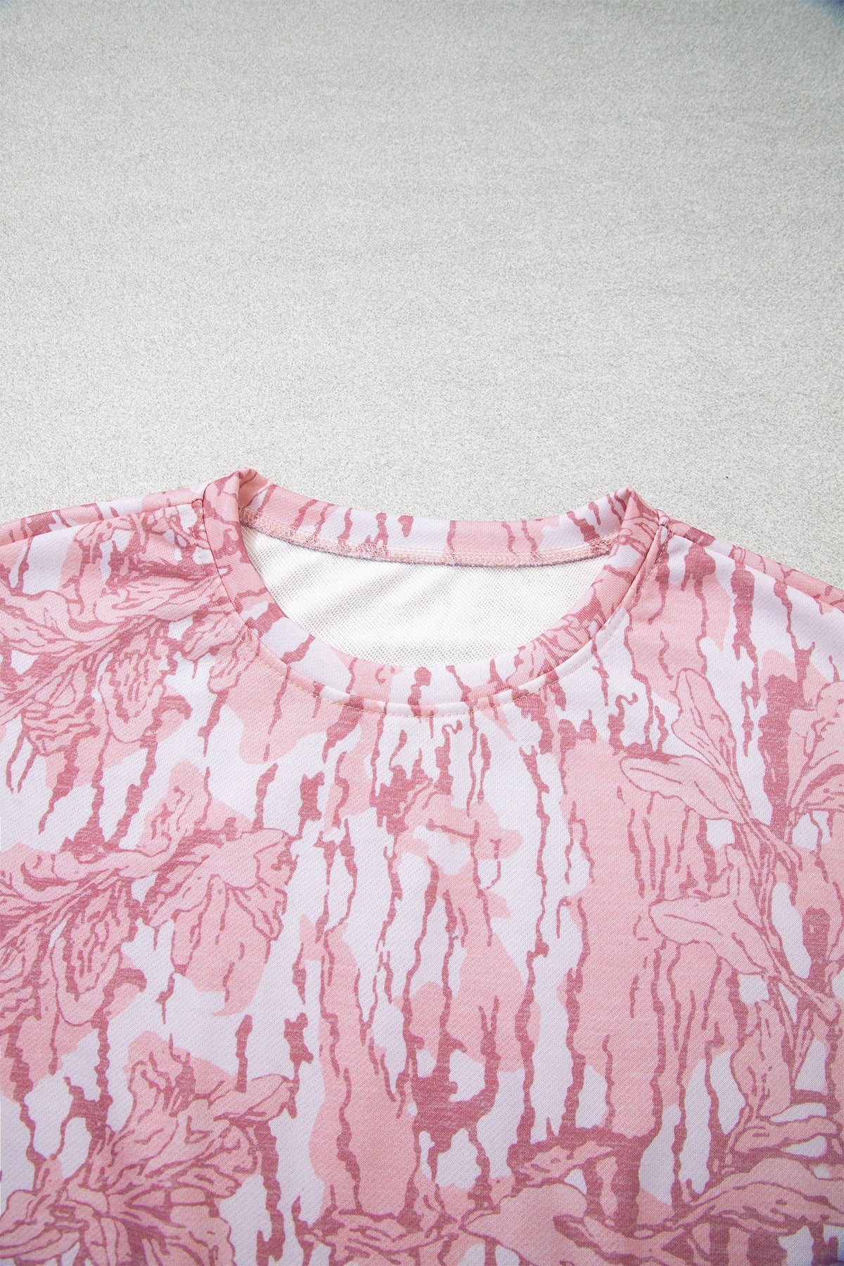 Floral Camo Sweatshirt & Drawstring Pants Set