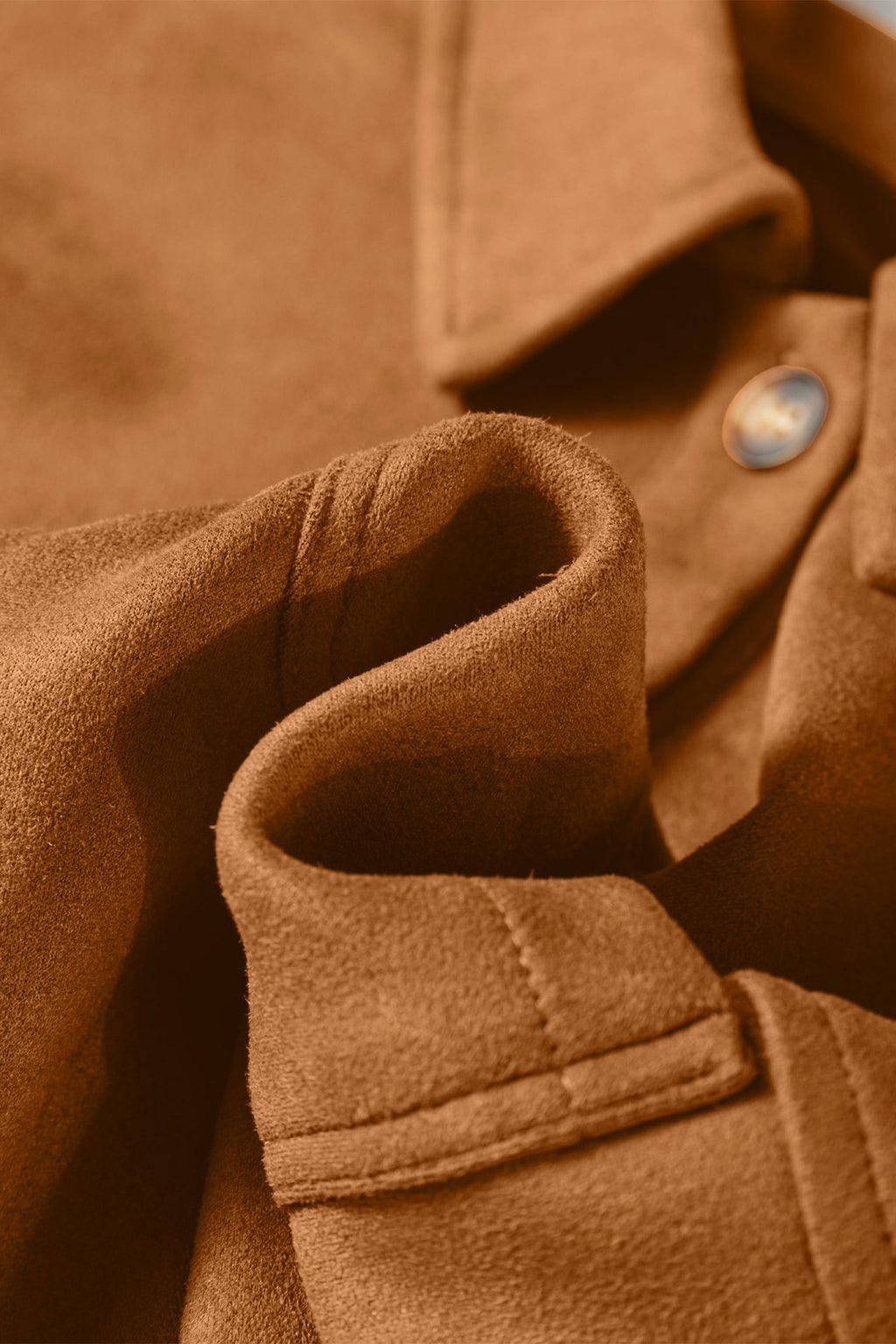 Solid Faux Suede Hollowed Jacket