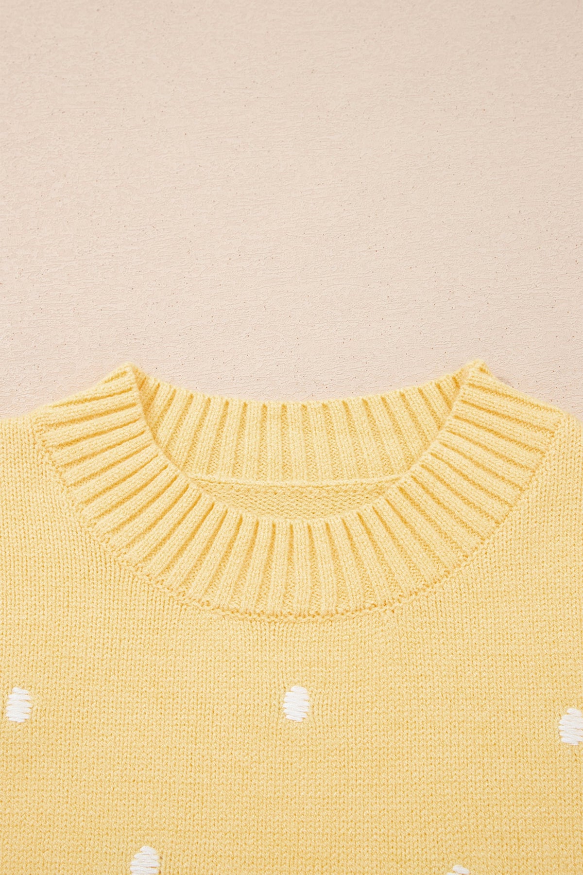 Polka Dot Bubble Short Sleeve Sweater