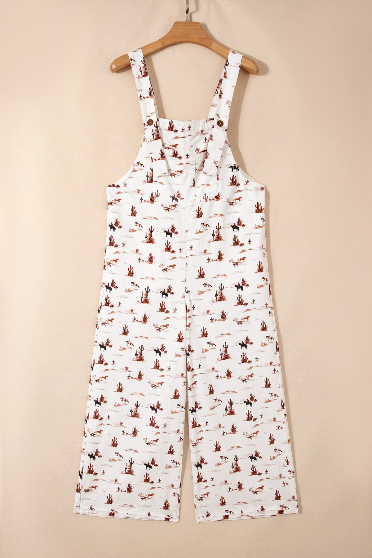 Western Adjustable Buttoned Strap Dungaree Jumpsuit
