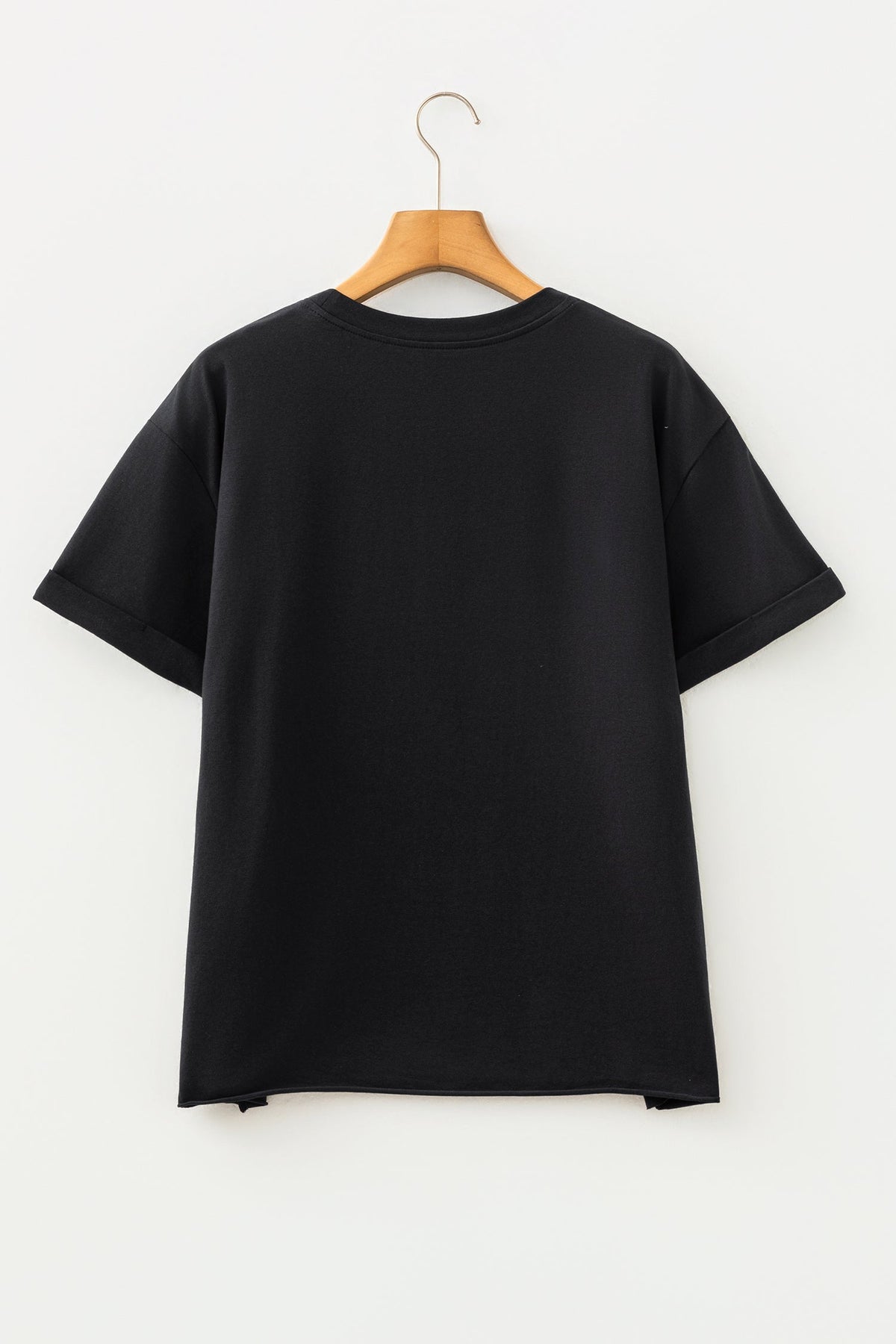 Camo Game Day Letter Graphic Round Neck T-Shirt