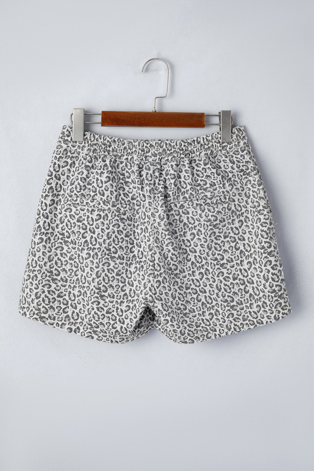 Leopard Denim Wrap Front Shorts