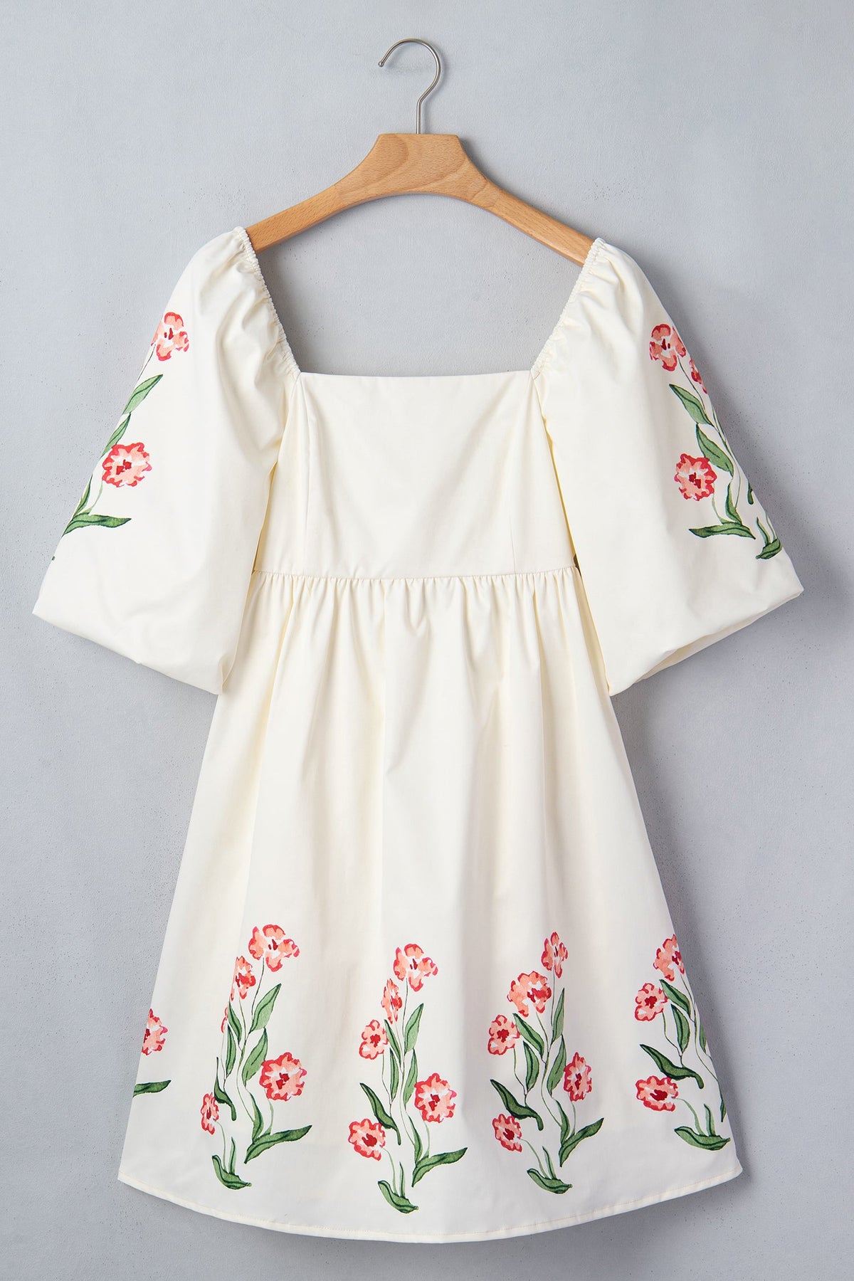 Floral Puff Sleeve Babydoll Dress