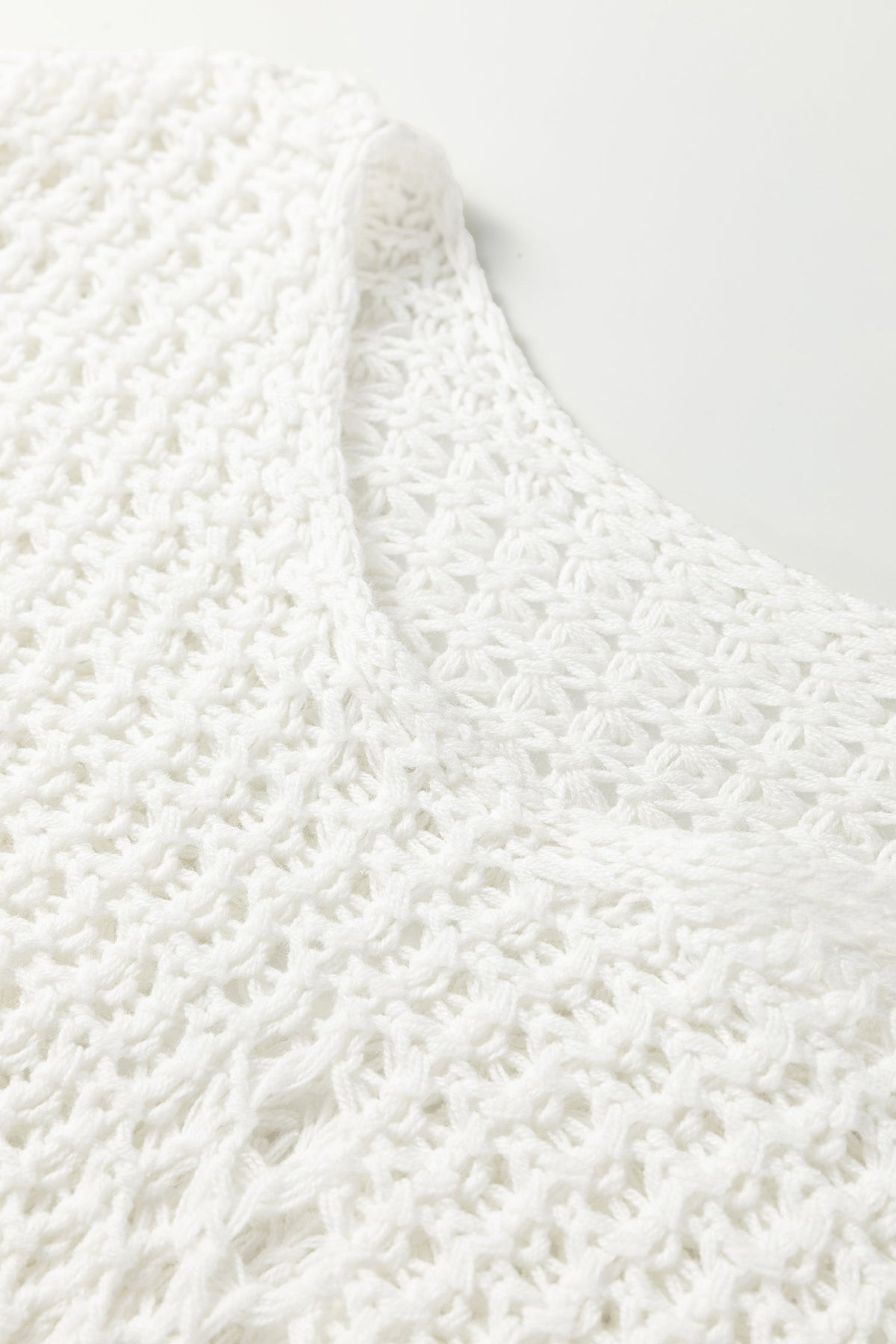 Hollowed Knit Wide Sleeve Pullover Sweater
