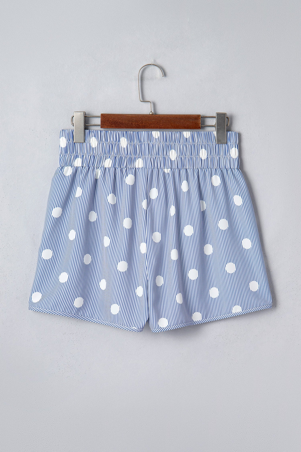 Polka Dot Shirred High Waist Shorts