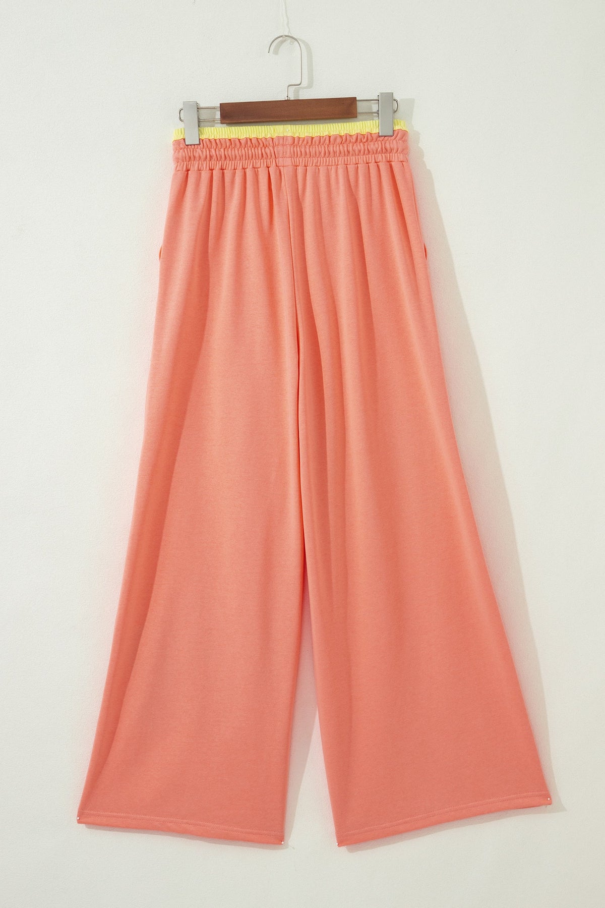 Colorblock Flower Patchwork Drawstring Wide Leg Pants