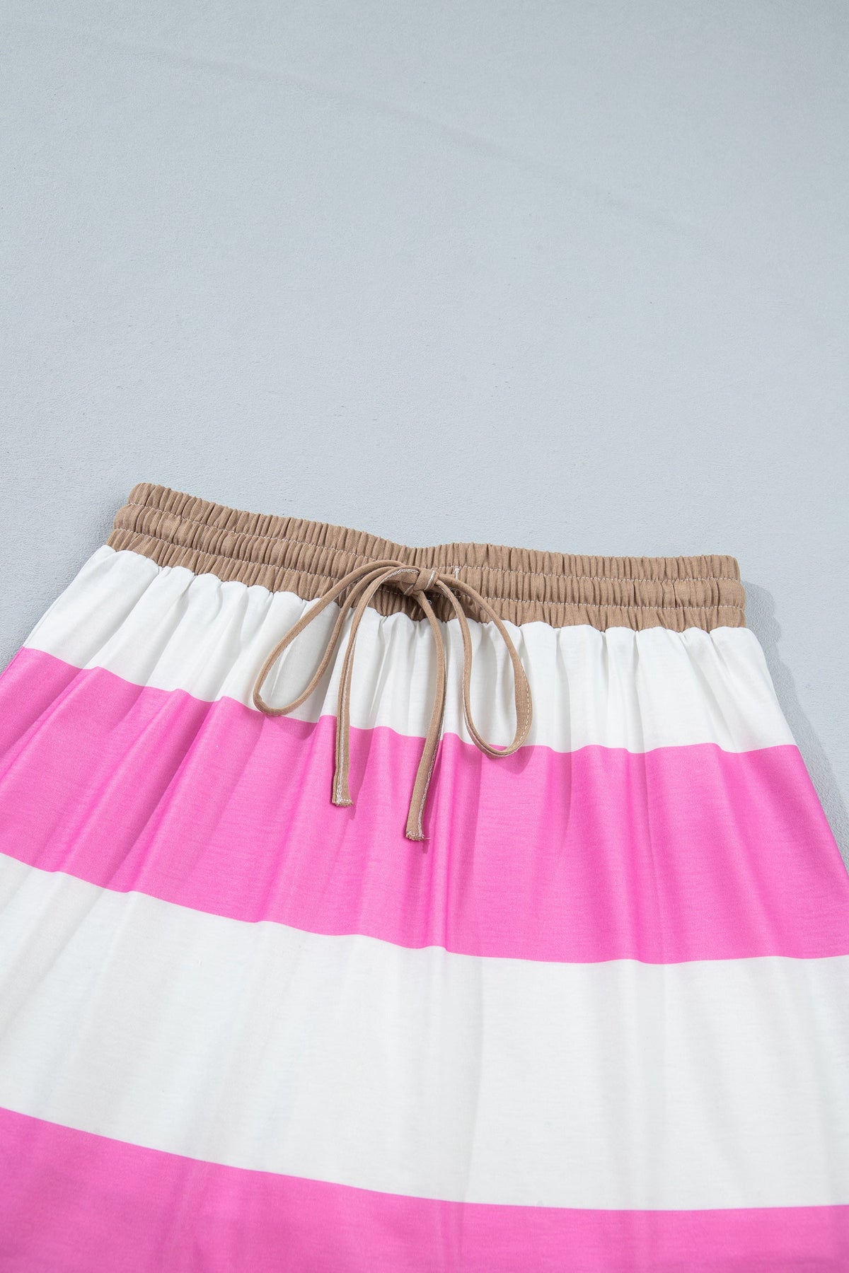 Stripe Raw Edge Polo Tee & Mini Skort Set