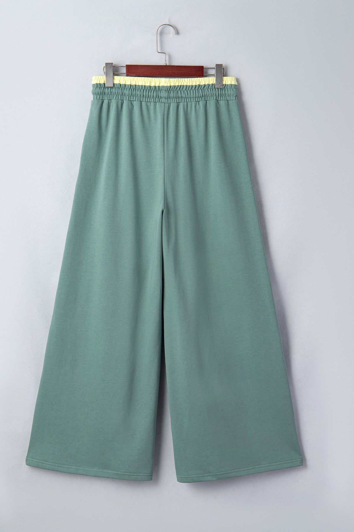 Colorblock Flower Patchwork Drawstring Wide Leg Pants