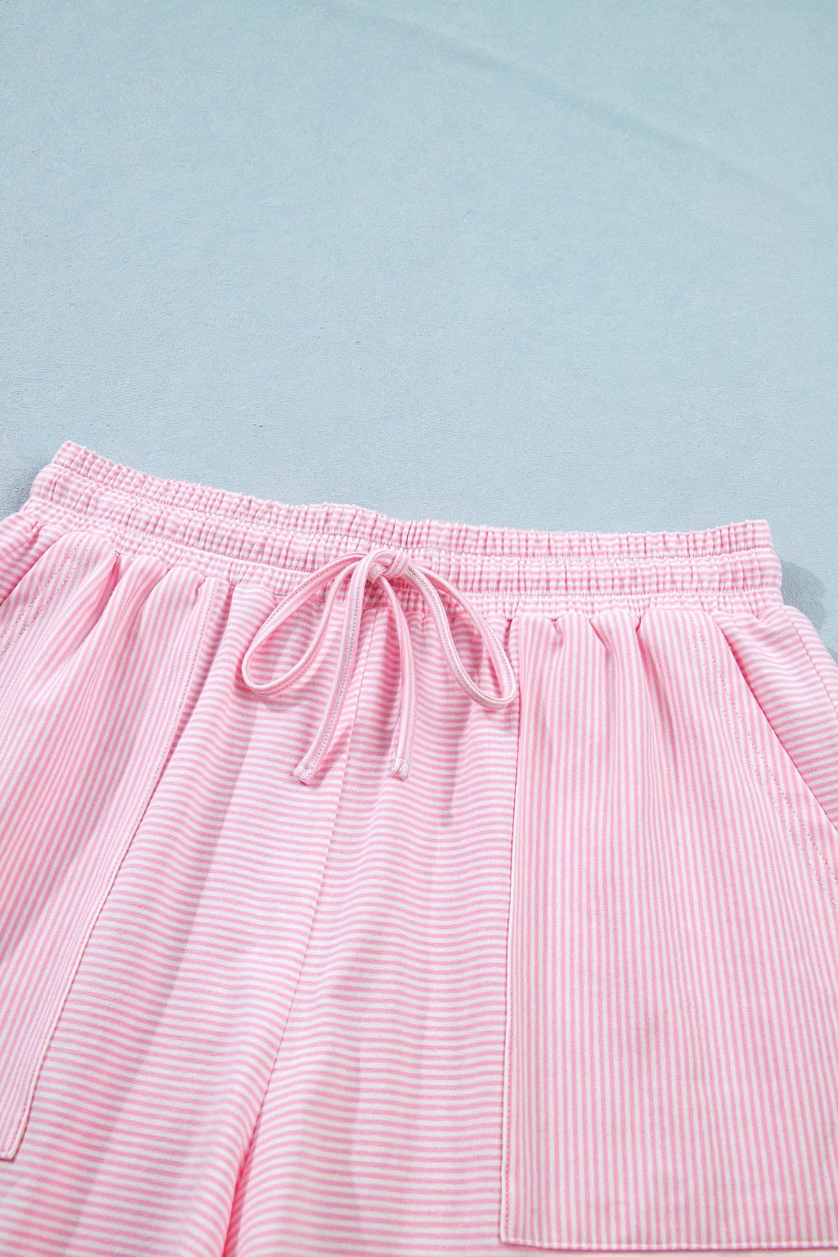 Stripe Oversized Tee & Drawstring Shorts Set
