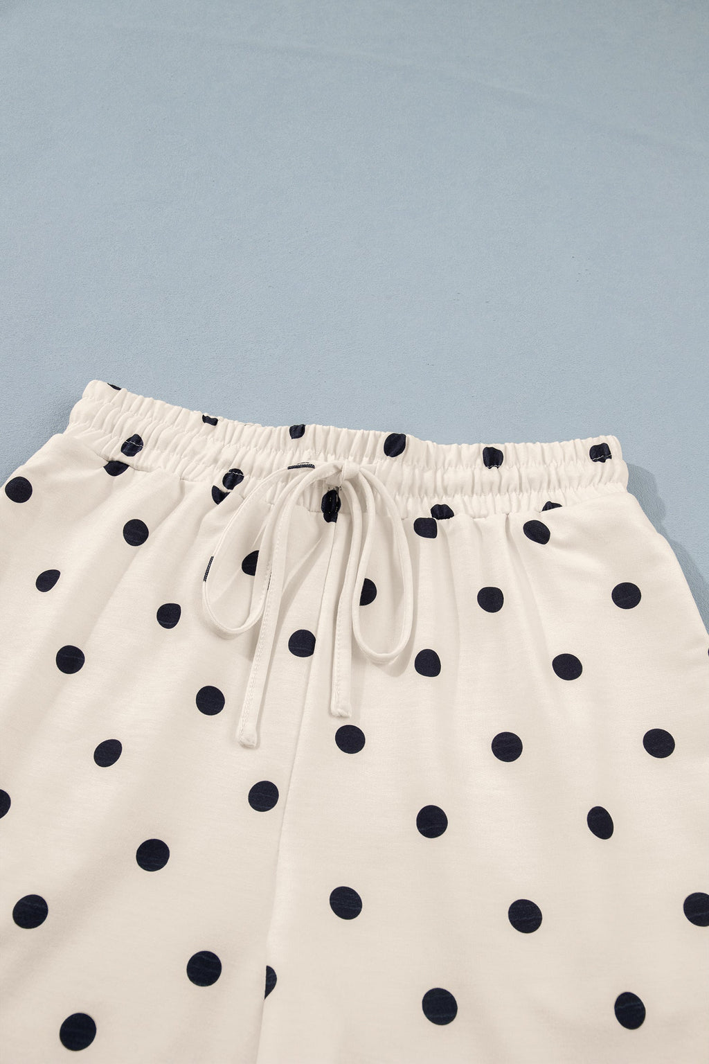 Polka Dot Loose Tee & Drawstring Shorts Set