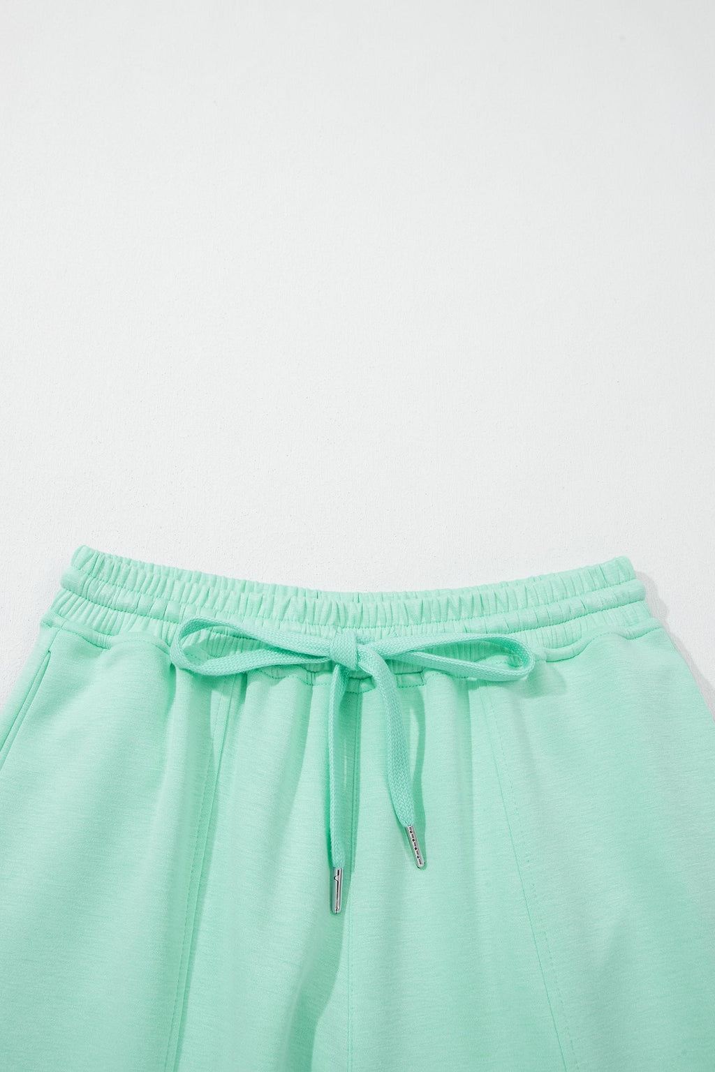 Solid Tank Top & Drawstring Elastic Waist Pants