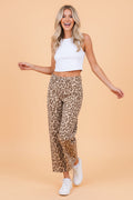 Leopard High Waist Straight Jeans