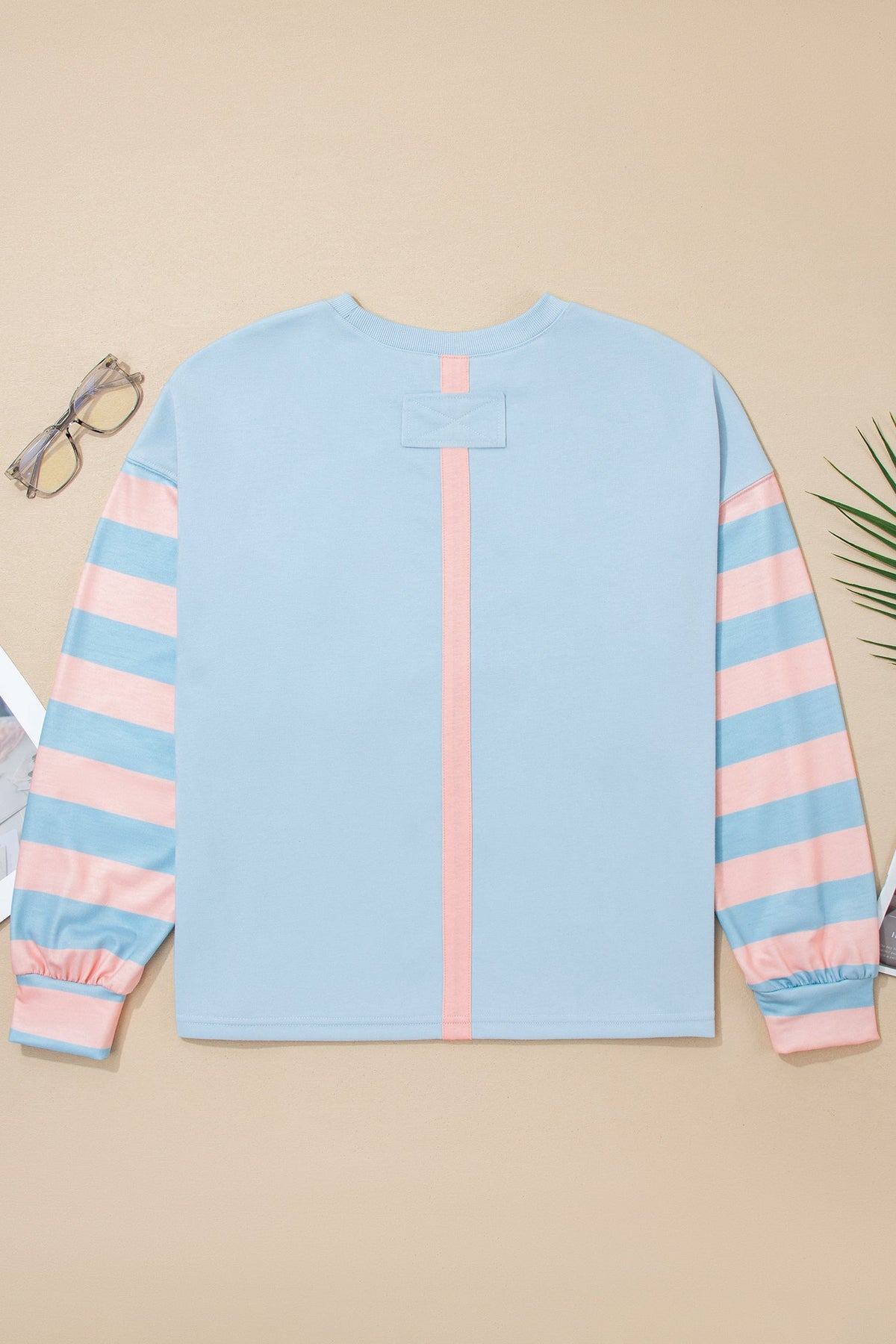 Floral Patchwork Stripe Long Sleeve Top