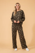 Leopard Patchwork Pullover and Drawstring Pant Set