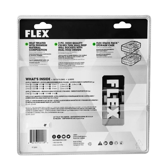 FLEX FAM10103-45 Impacks 45-Piece Impact Driver Bit Set