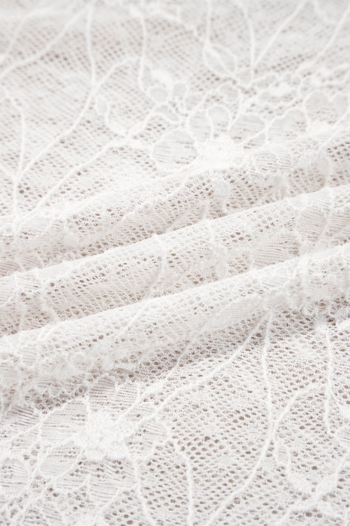 Sheer Lace Mesh Crew Neck Long Sleeve Top