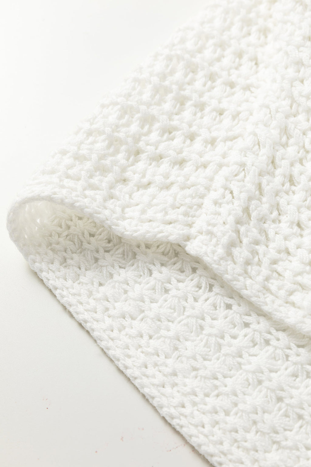Hollowed Knit Wide Sleeve Pullover Sweater