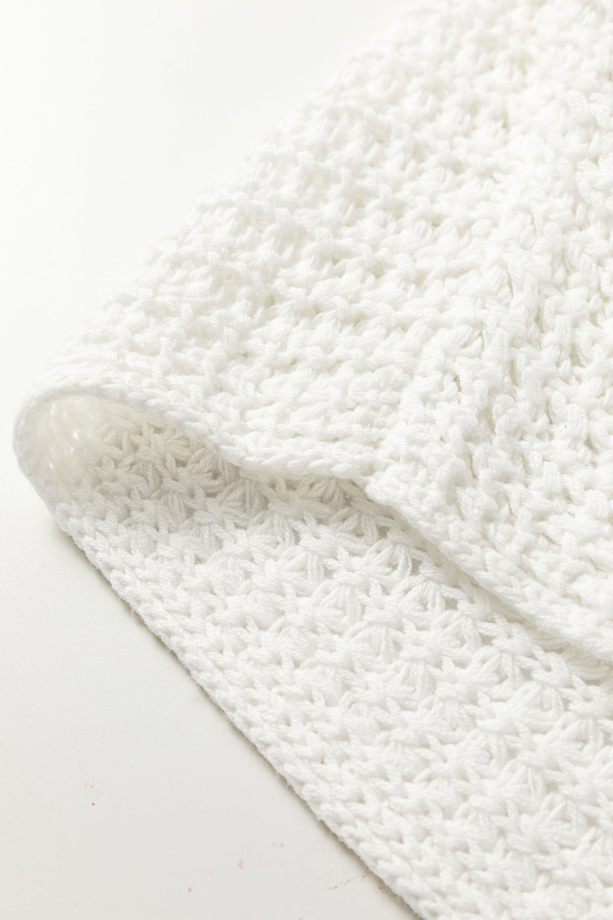Hollowed Knit Wide Sleeve Pullover Sweater