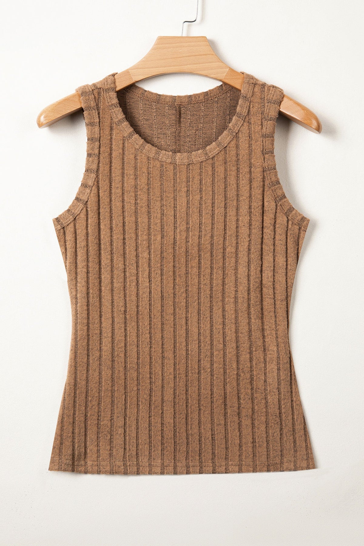 Solid Ribbed Knit Mineral Wash Tank Top