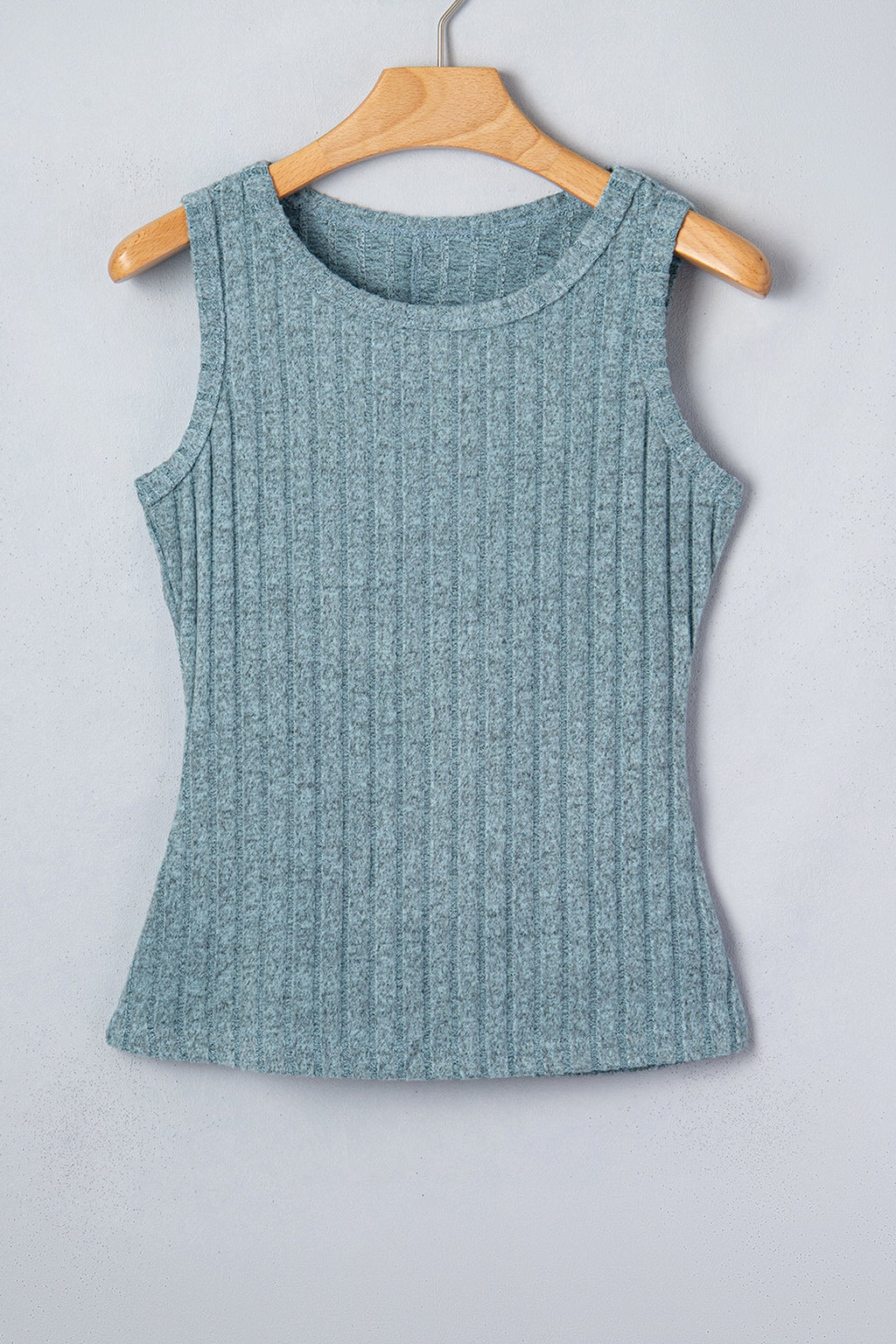 Solid Ribbed Knit Mineral Wash Tank Top