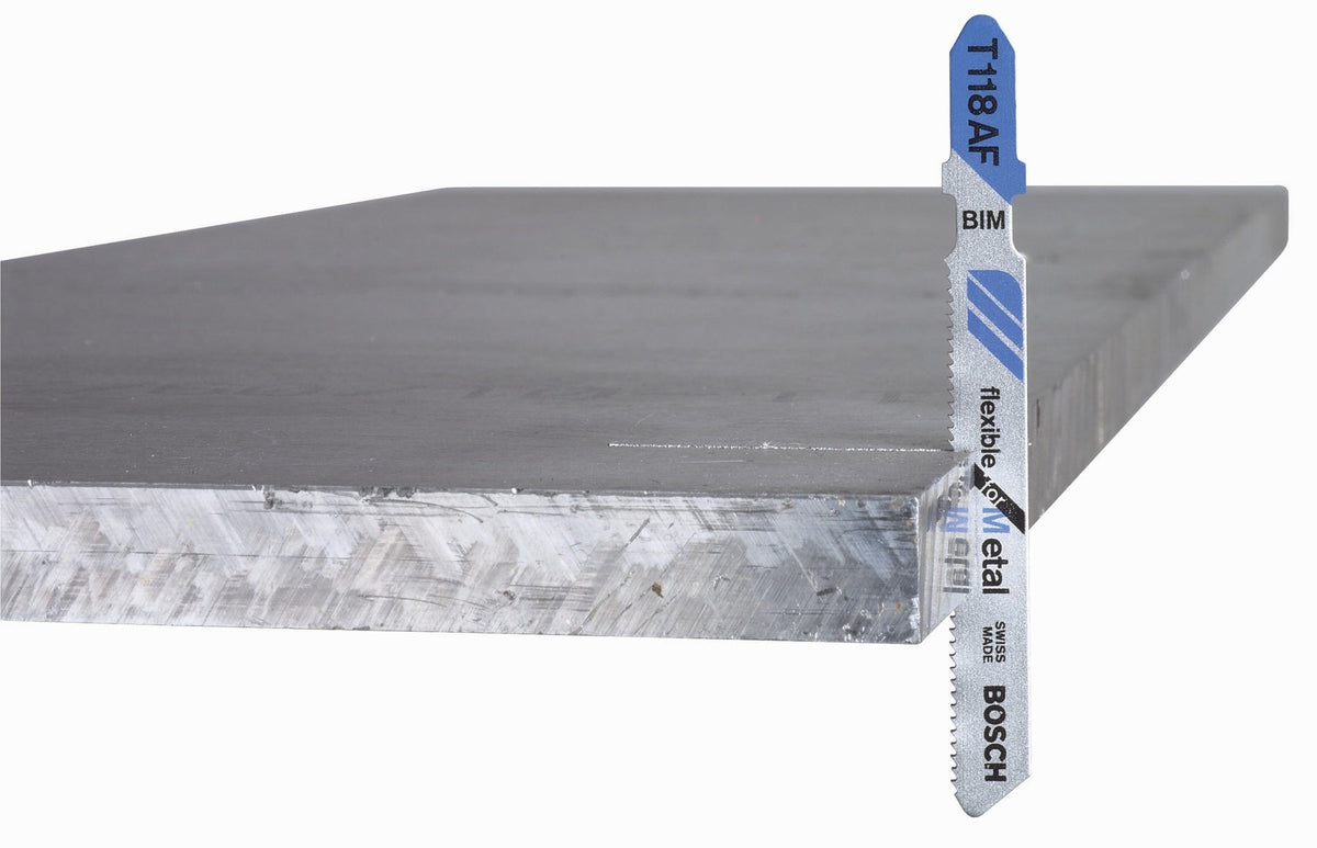 BOSCH T118B 5 pc. 3-5/8 In. 11-14 TPI Basic for Metal T-Shank Jig Saw Blades