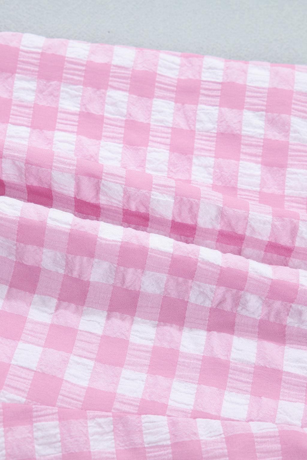 Gingham Ruffle Stripe Patchwork Lace Tie Shorts