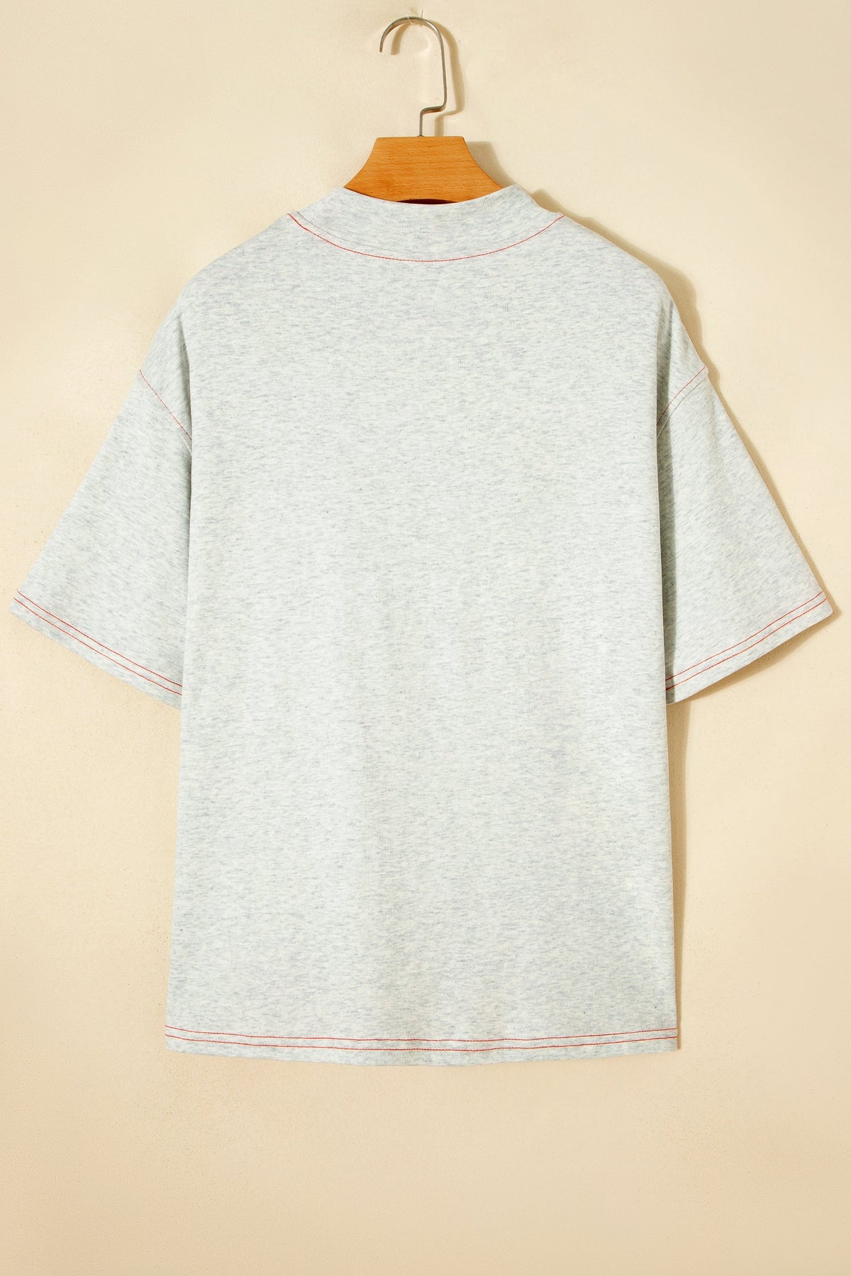 Reversible Contrast Stitching Mock Neck T-Shirt
