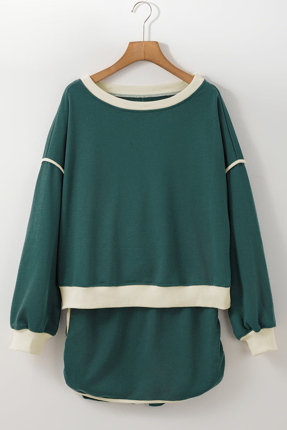 Colorblock Long Sleeve Top and Skort Set
