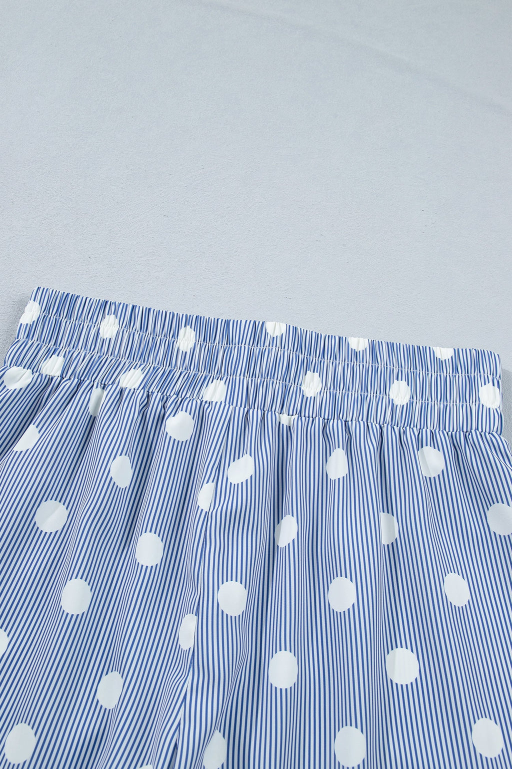 Polka Dot Shirred High Waist Shorts