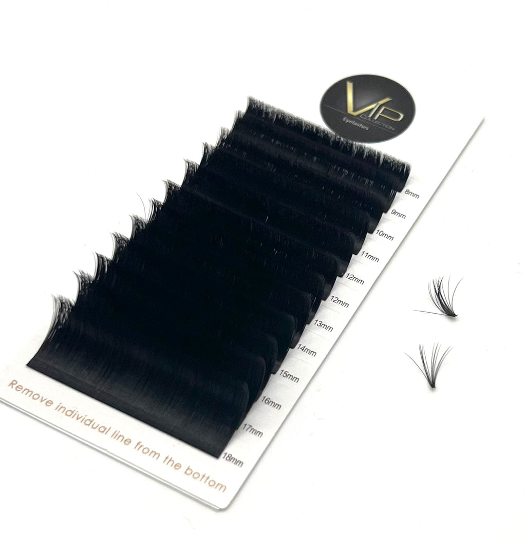 VIP Quick Fan Eyelash Extensions 12 Lines 0.05 C Curl - Choose Size