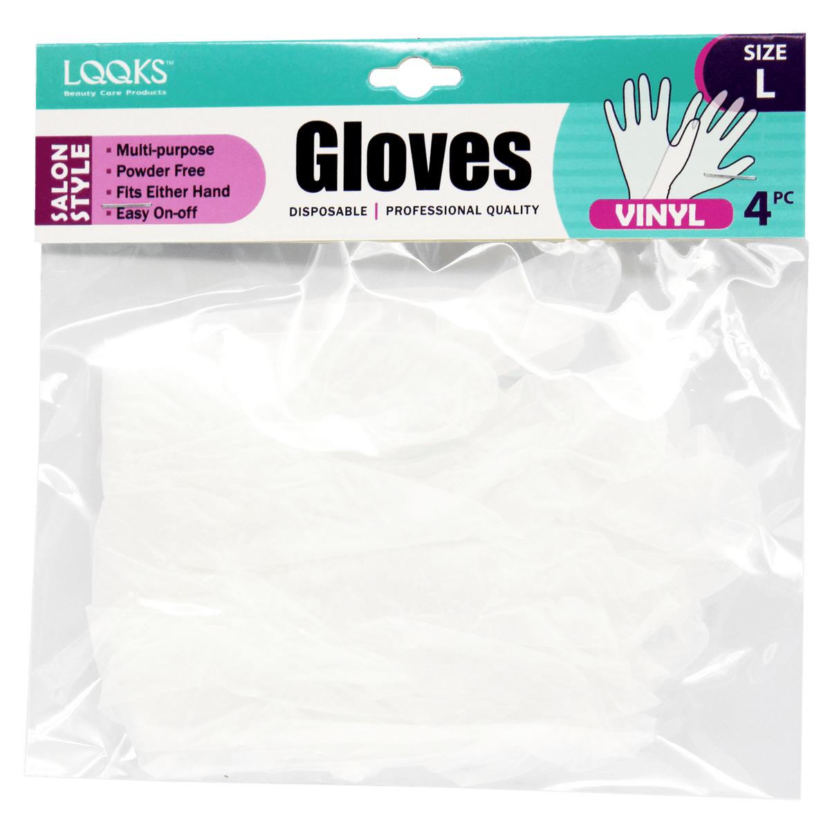 LQQKS Vinyl Gloves 4 pc