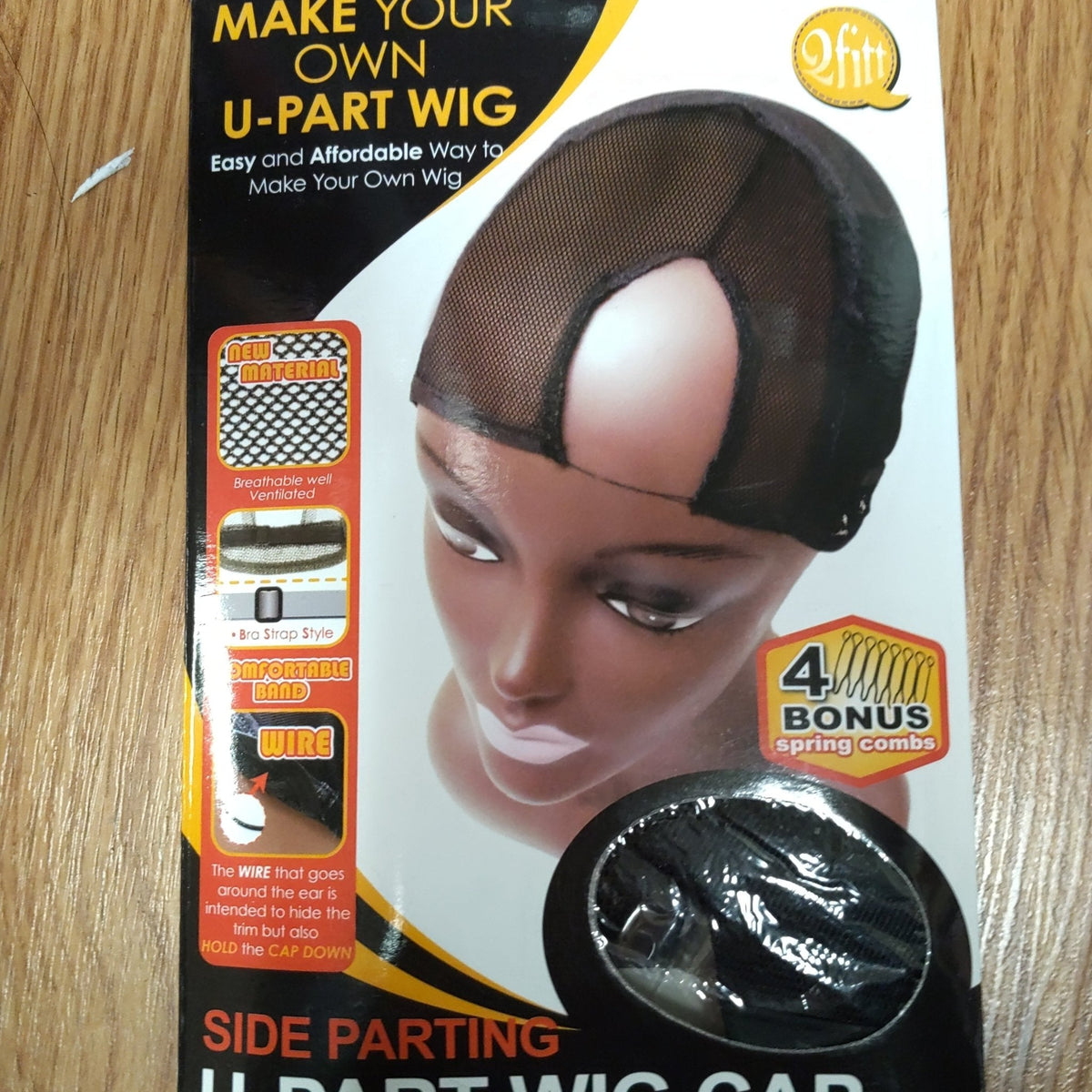 Make your own Wig U-Part Wig cap Side parting 5014 Black