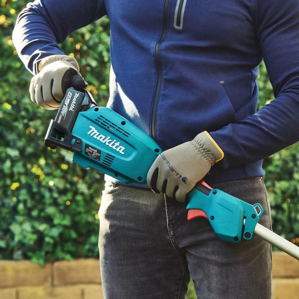 Makita XUX02SM1X1 18V LXT® Lithium-Ion Brushless Cordless Couple Shaft Power Head Kit With 13" String Trimmer Attachment, with one battery (4.0Ah)