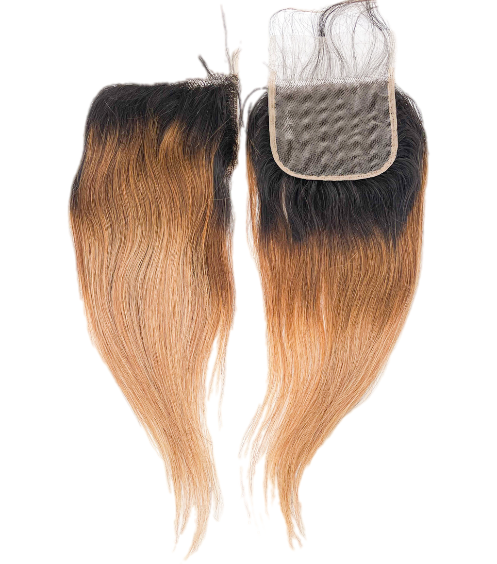 Rio Straight 4x4 Lace Closure, Gold, 16 in