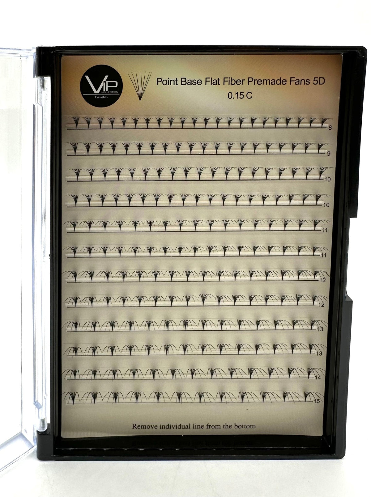 VIP Point Base Flat Fiber Premade Fans 12 Lines 9cm 5D 8D