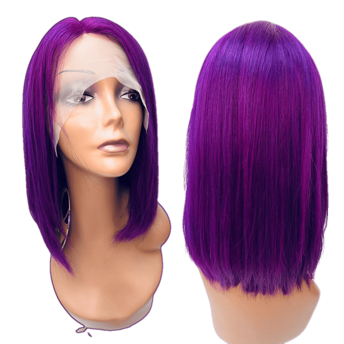 Rio Lace Front U-Part Human Hair Bob Wig, Straight - Choose Size