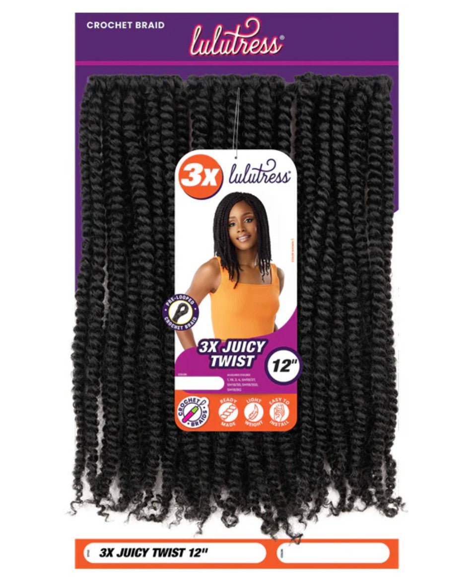 Sensationnel Lulutress Crochet Braiding Hair 3X Juicy Twist 12", Sm1B/27