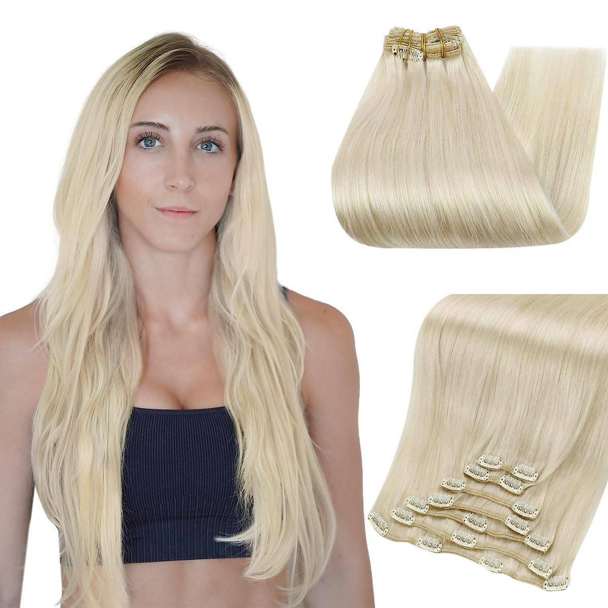 VIP Clip Extensions / Silky Straight 24" (170 g) - ClipeX System