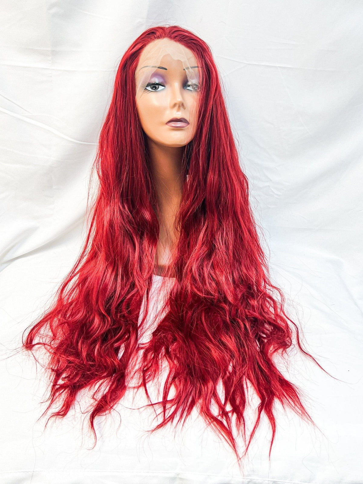 VIP Extensions Red Water Wave Synthetic Lace Front Wig, 24", Color 118 (37)